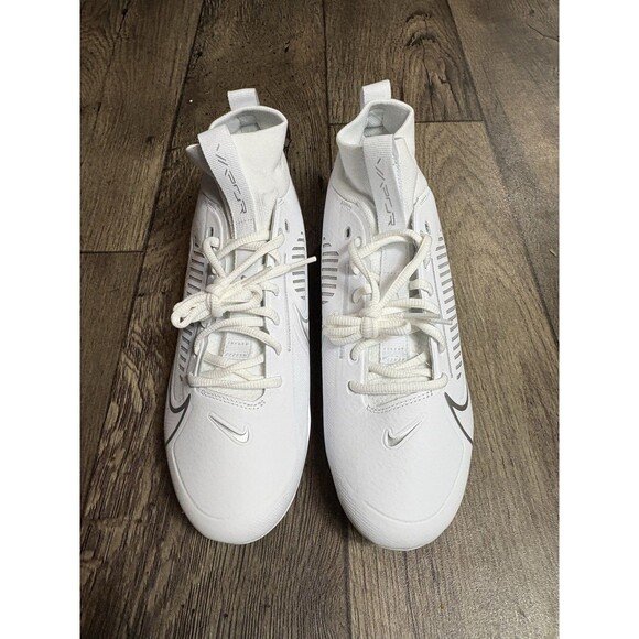 Nike Vapor Edge Pro 360 2 White Silver Football Cleats DA5456-102 Men's Size 9 - Picture 1 of 7